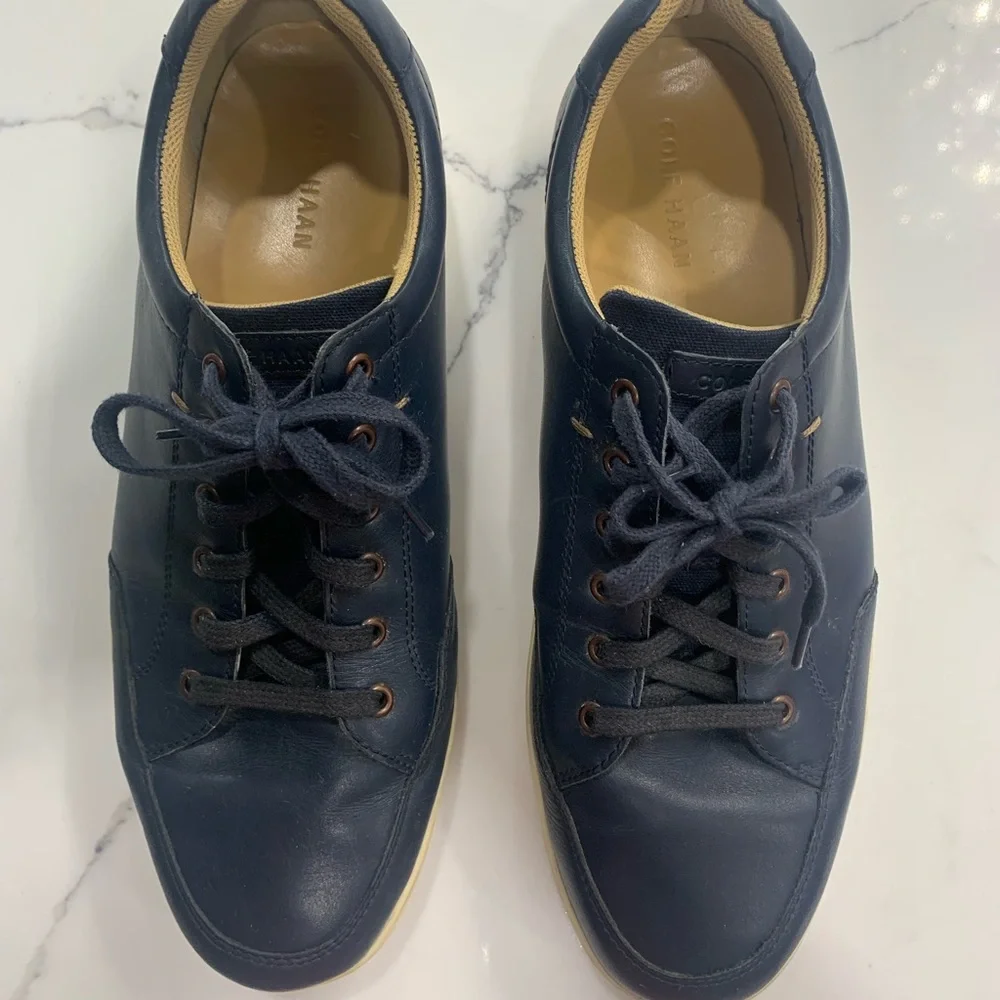 Cole Haan Men’s Navy Blue Leather Upper Boat‎ Shoes. Size 11 1/2